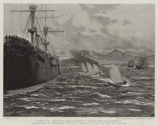 Récréation dans des eaux troubles, une régate de la flotte britannique à Chefoo